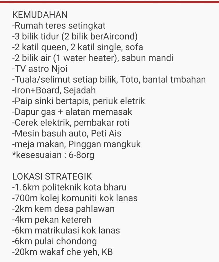 Niks Homestay Kok Lanas Kampong Kok Lanas Luaran gambar